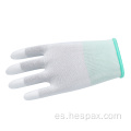 Hespax White White Polyester Guantes de seguridad PU Electrical